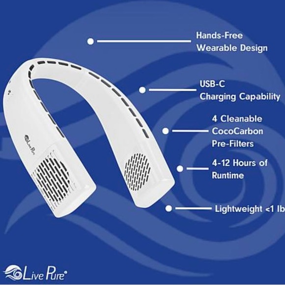 LivePure Arctic Vortex Wearable Fan Air Cleaner - Picture 7 of 9
